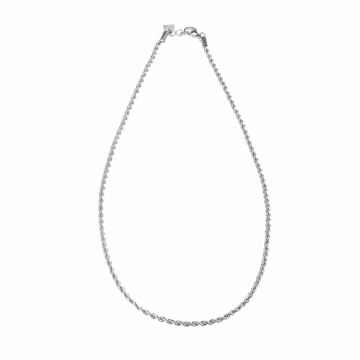 BALHAM Silver (White Gold): Rope Chain Textured Necklace