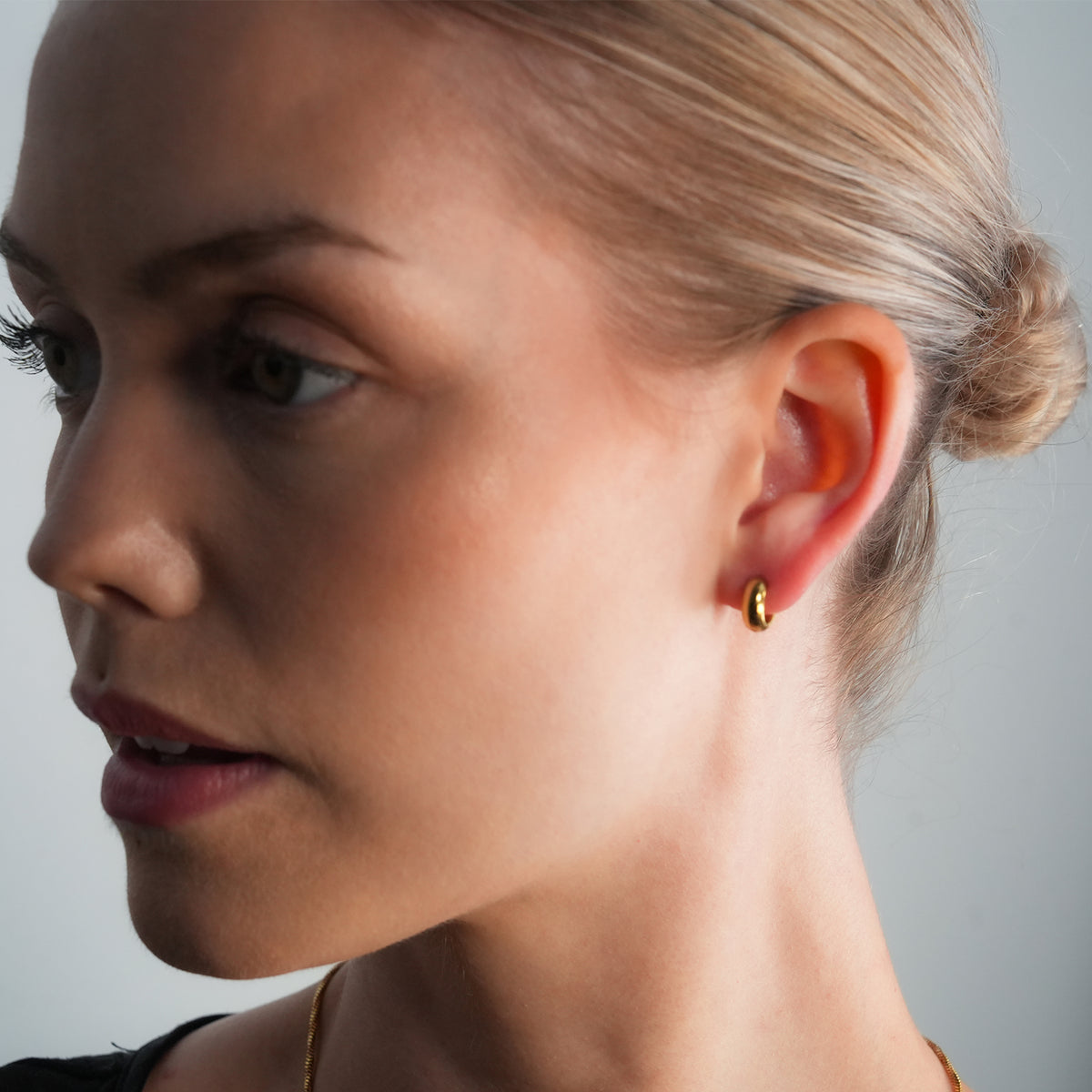 BOCHUM: Barely There, But Beautifully Noticeable Tiny Hoops in Gold
