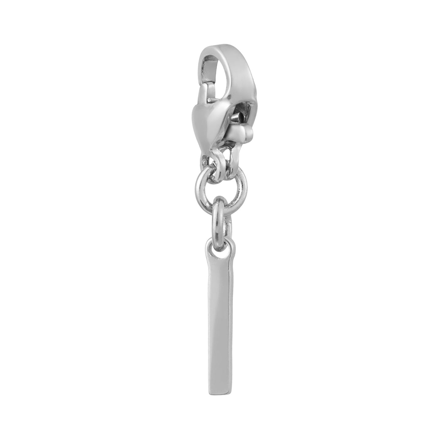 SOLID LETTER MINI CHARMS A–Z in SILVER (White Gold): Dainty Initial Alphabet Pendant for Necklaces & Bracelets — $6.75