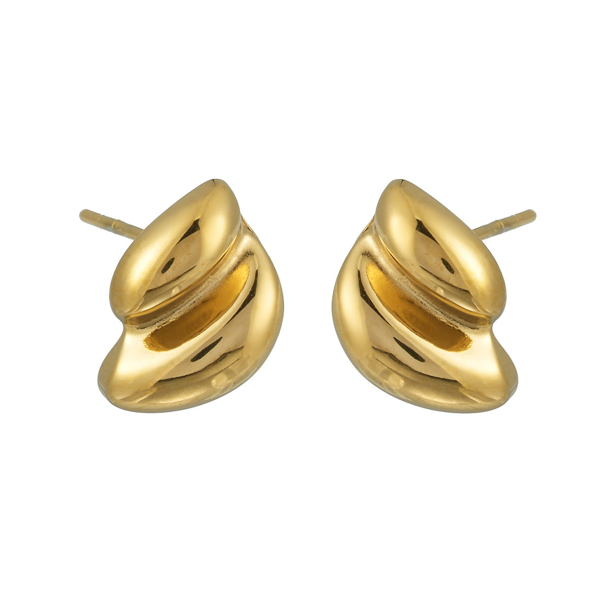 AISLA Gold: Contemporary Abstract Shaped Stud Earrings