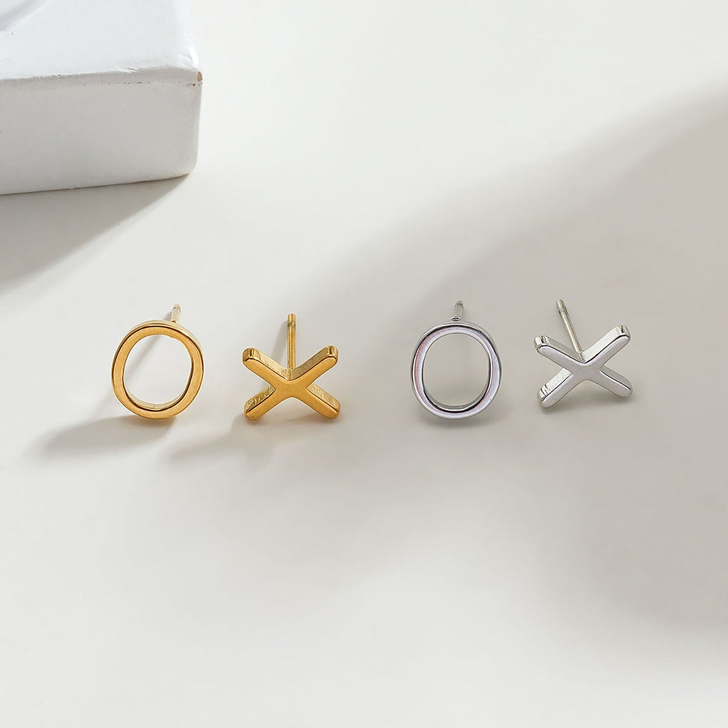 OX Gold: Hugs & Sparkle Stud Earrings