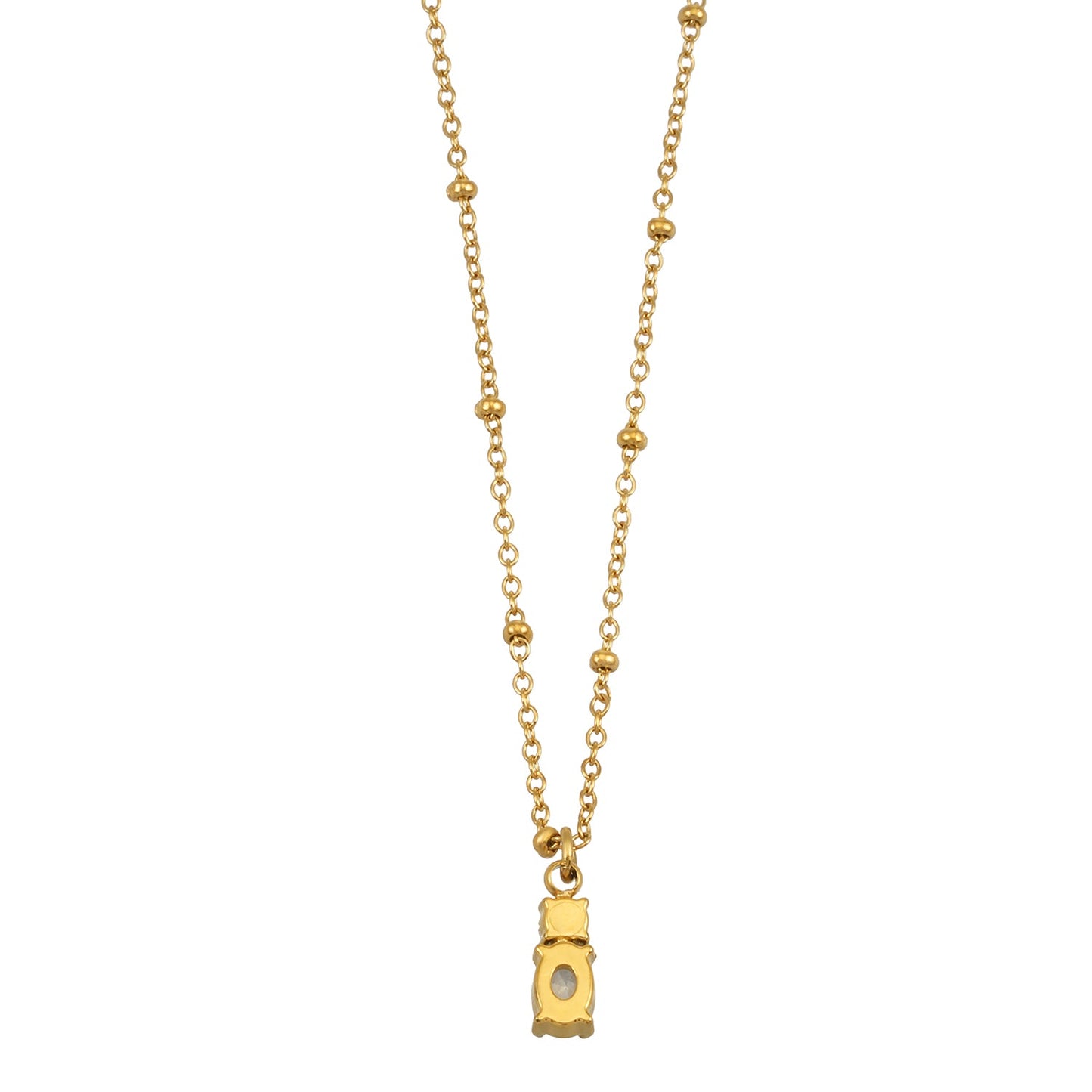 CABBANA Gold: A Duo Set of Zirconia Charm Pendants on a Beaded Chain Necklace
