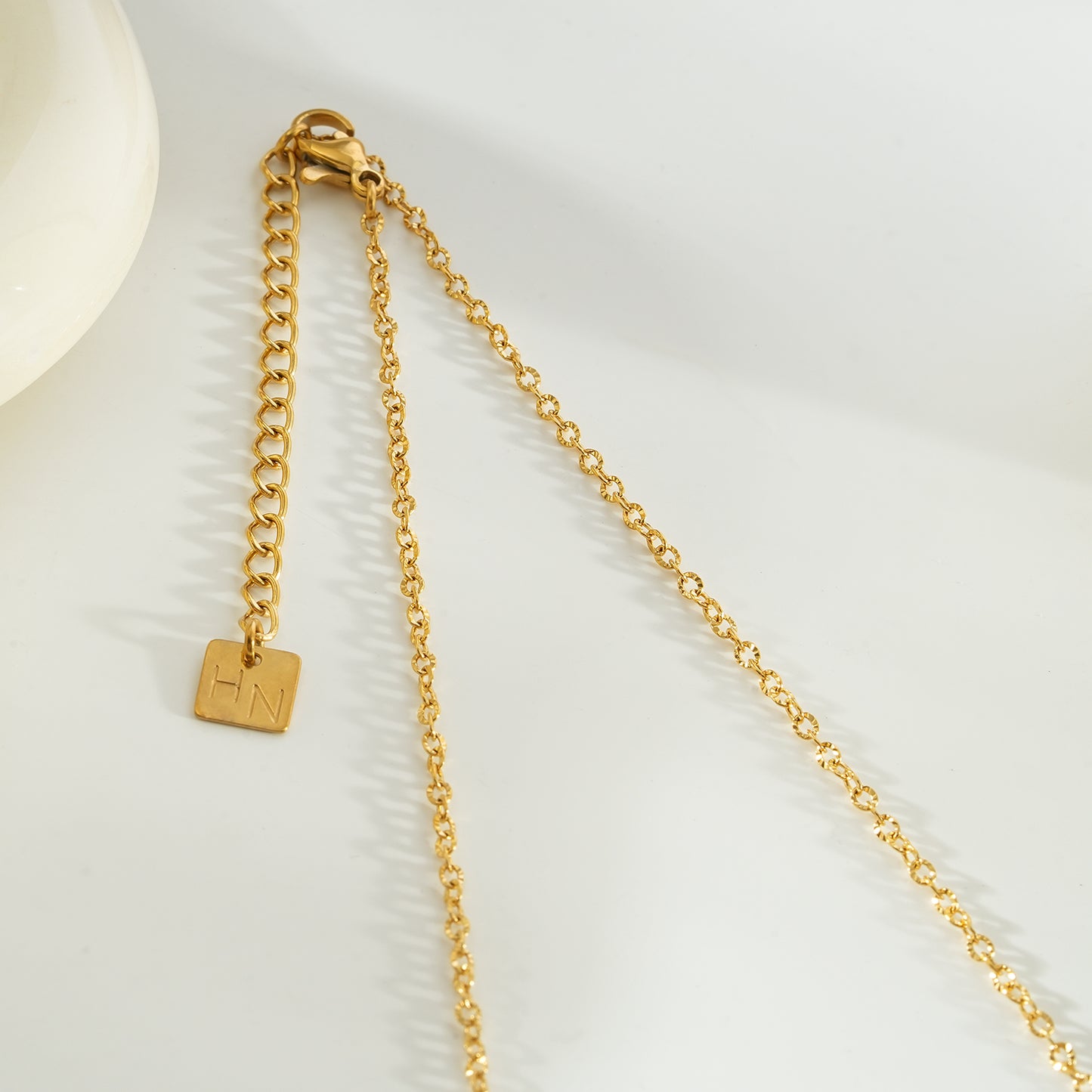 KOKUM Gold: Dainty Chain Necklace with Mini Shell-Encased Heart Charm Pendant — A Little Love to Hold Close