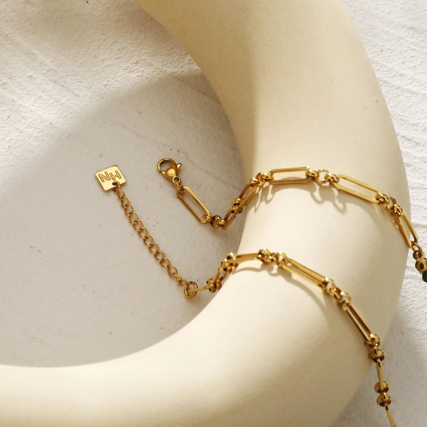 Bohemian chain necklace with mini charms