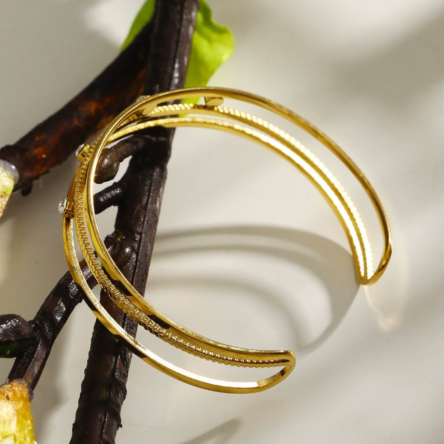 LADARIA 'Trio of Cuffs' Bracelet with Zirconia Highlights