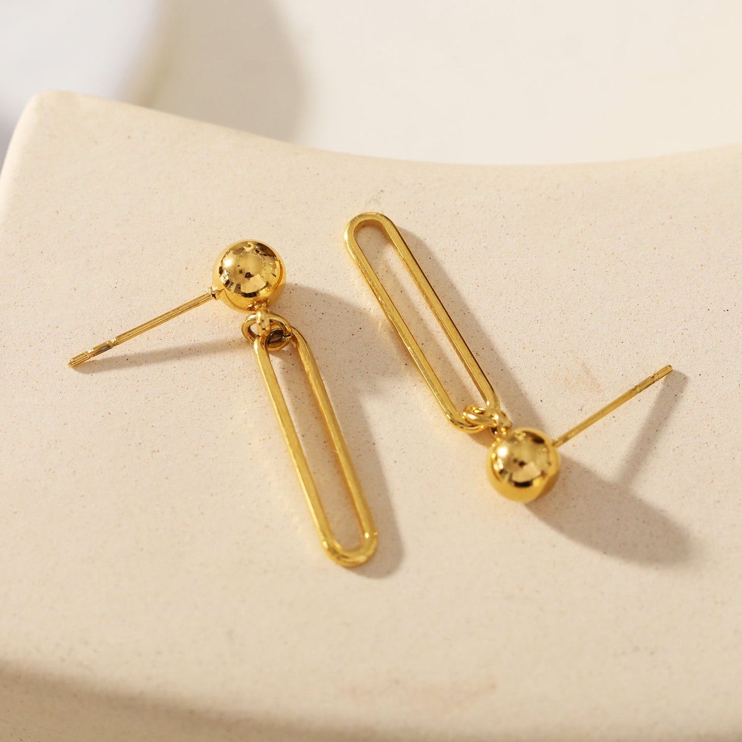 DULCE: Contemporary Paper-Clip & Ball-Bead Earrings