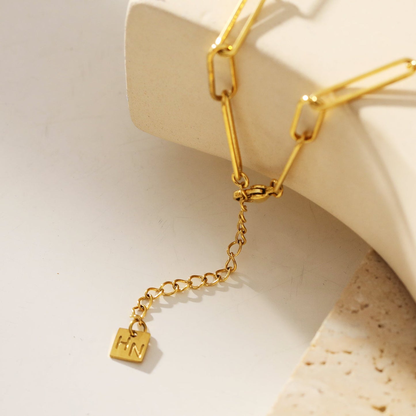 CIRCE: Long & Short Contemporary Paper-Clip Combo Necklace