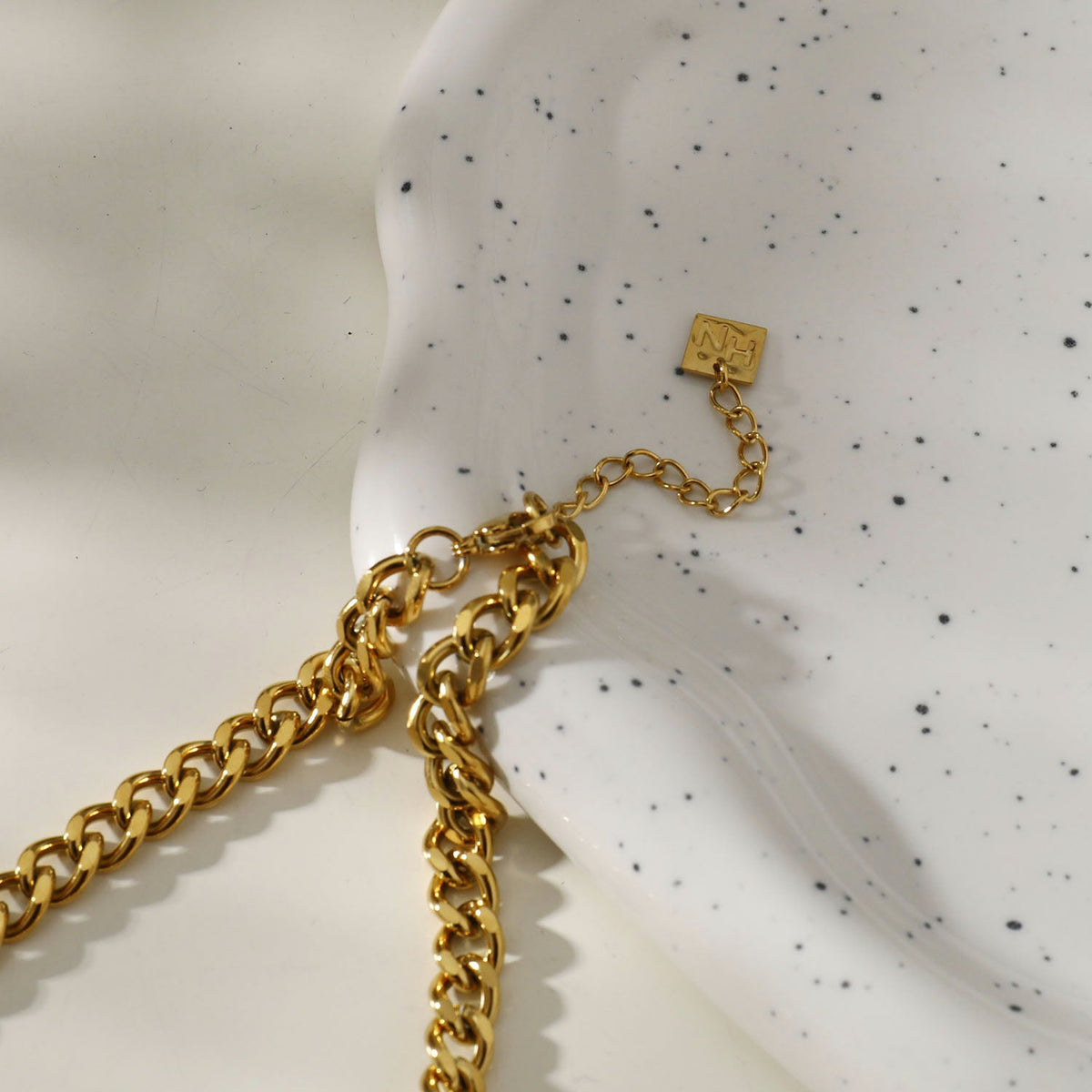 ROUEN Zirconia Embedded Cuban Chain Statement Necklace