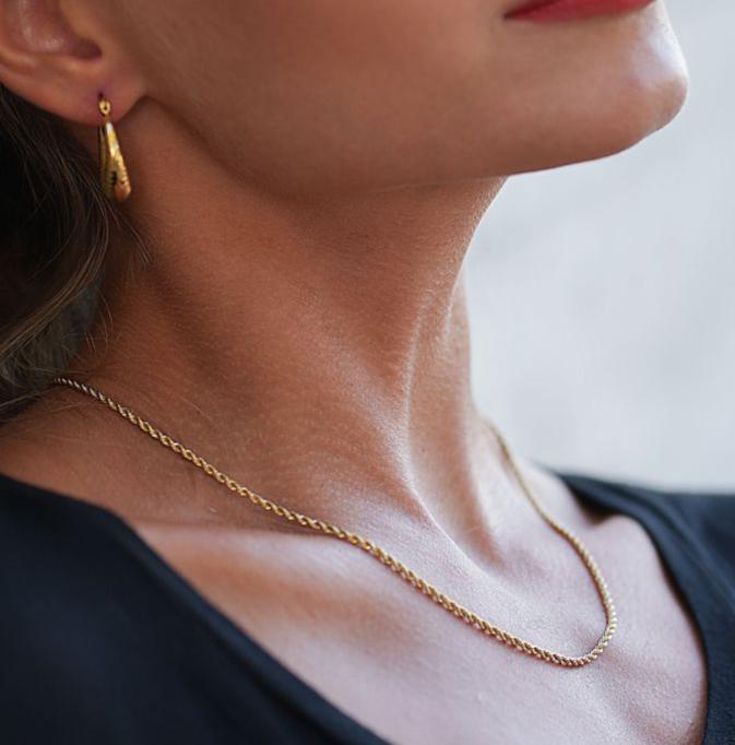 ULYANA: Rope Chain Gold Necklace - 24 Inches