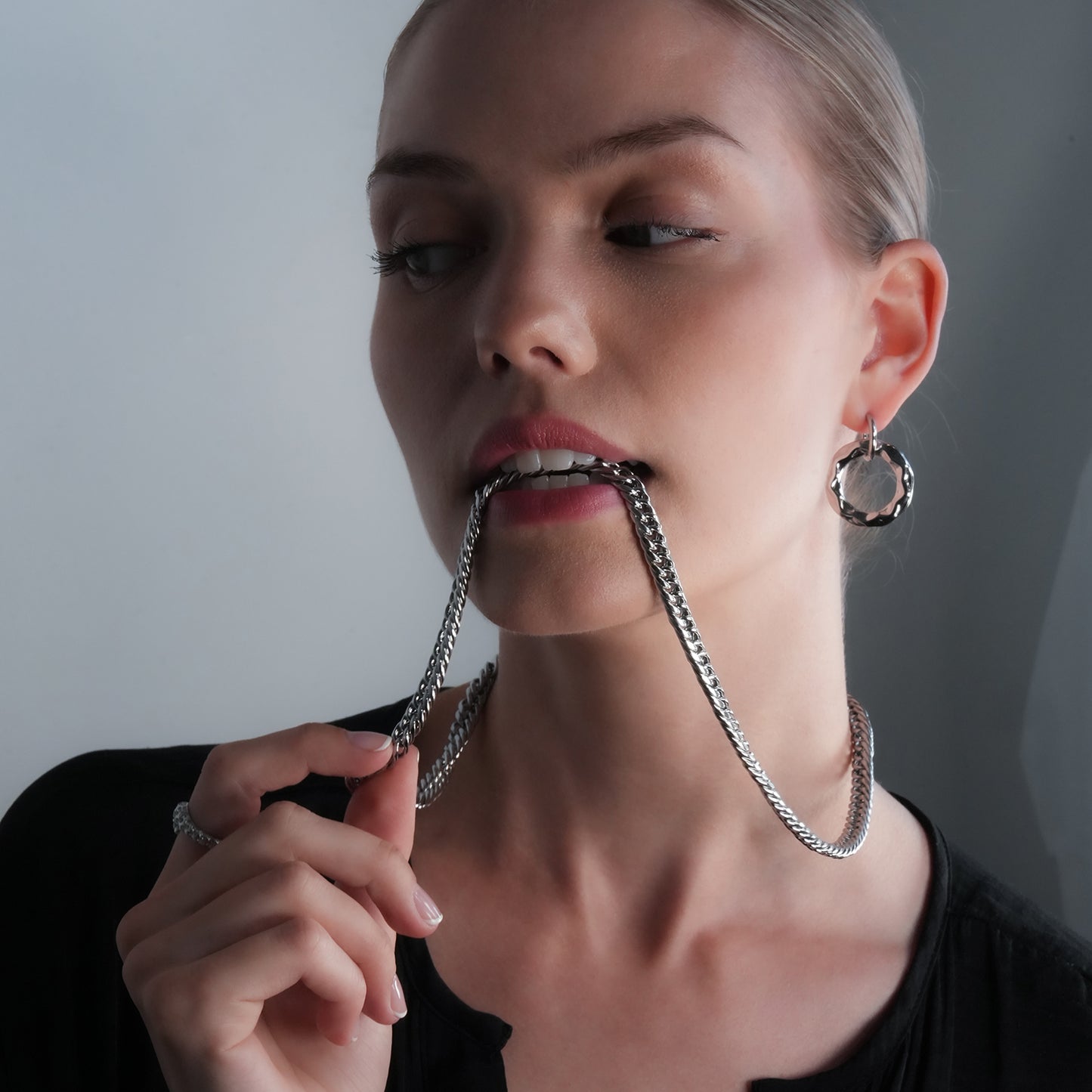 ABRAFO: Chunky Chain in Silver for Women or Men