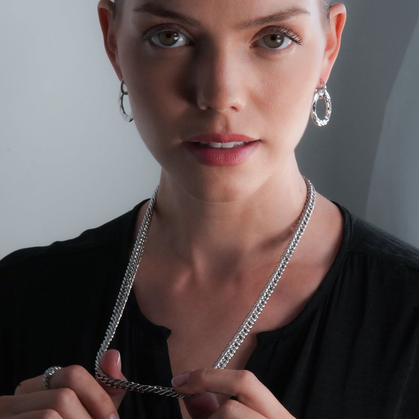 ABRAFO: Chunky Chain in Silver for Women or Men
