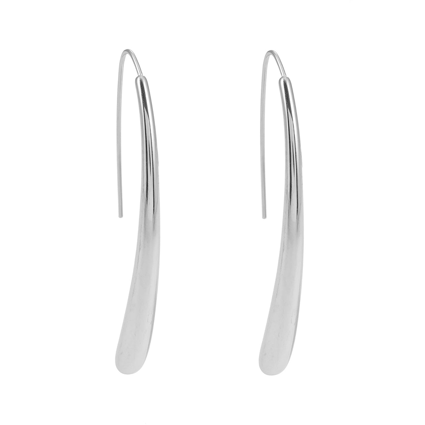 Style ADARA White Gold (Silver Toned): Abstract Elegance. Avant-Garde Geometric Earrings