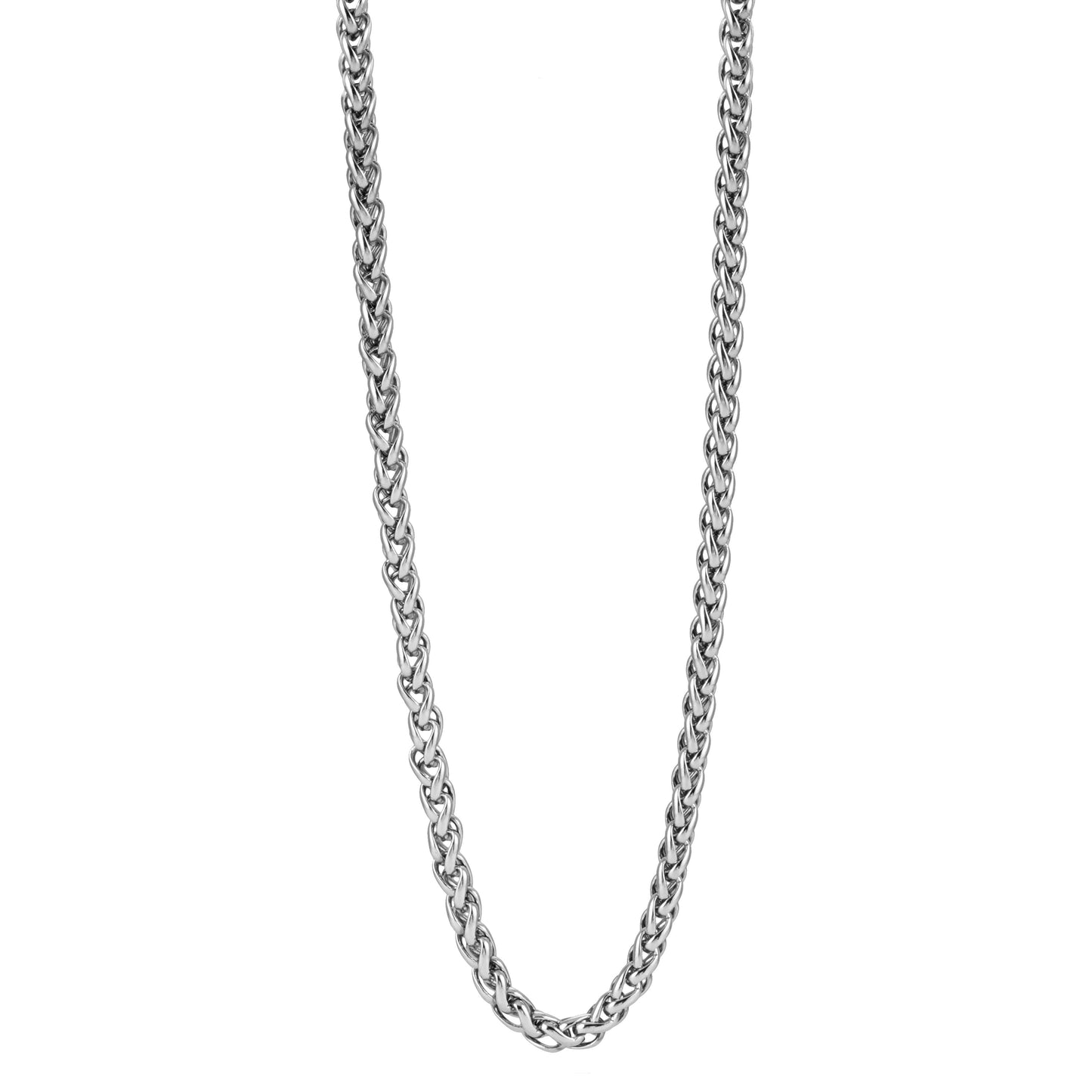 Style ALDGATE: Bold Elegance - Chunky Mid-Width Byzantine Chain Necklace in Silver.