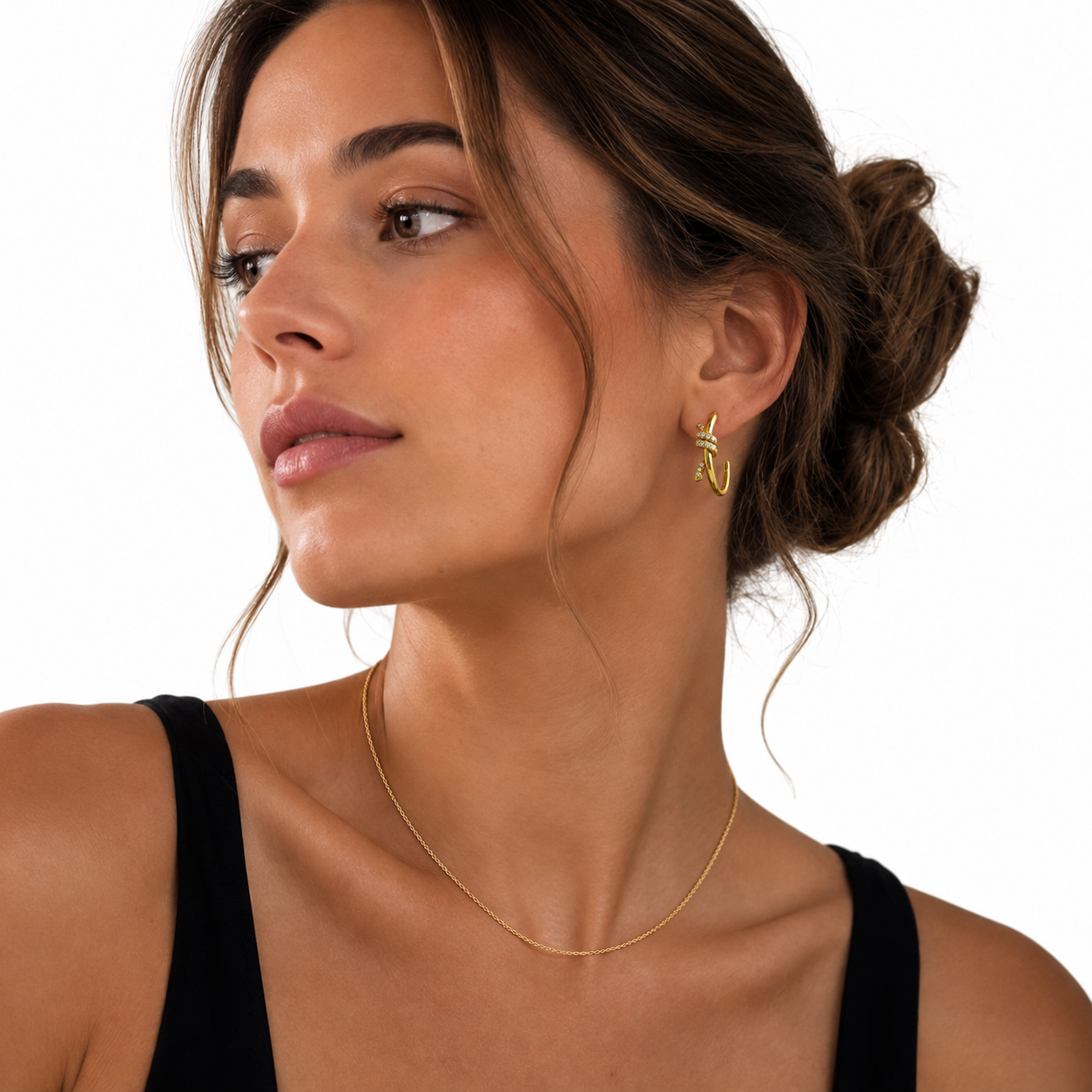 ALINA Gold: Sculptural Knotted Pavé Zirconia Earrings – Luxe Modern Style