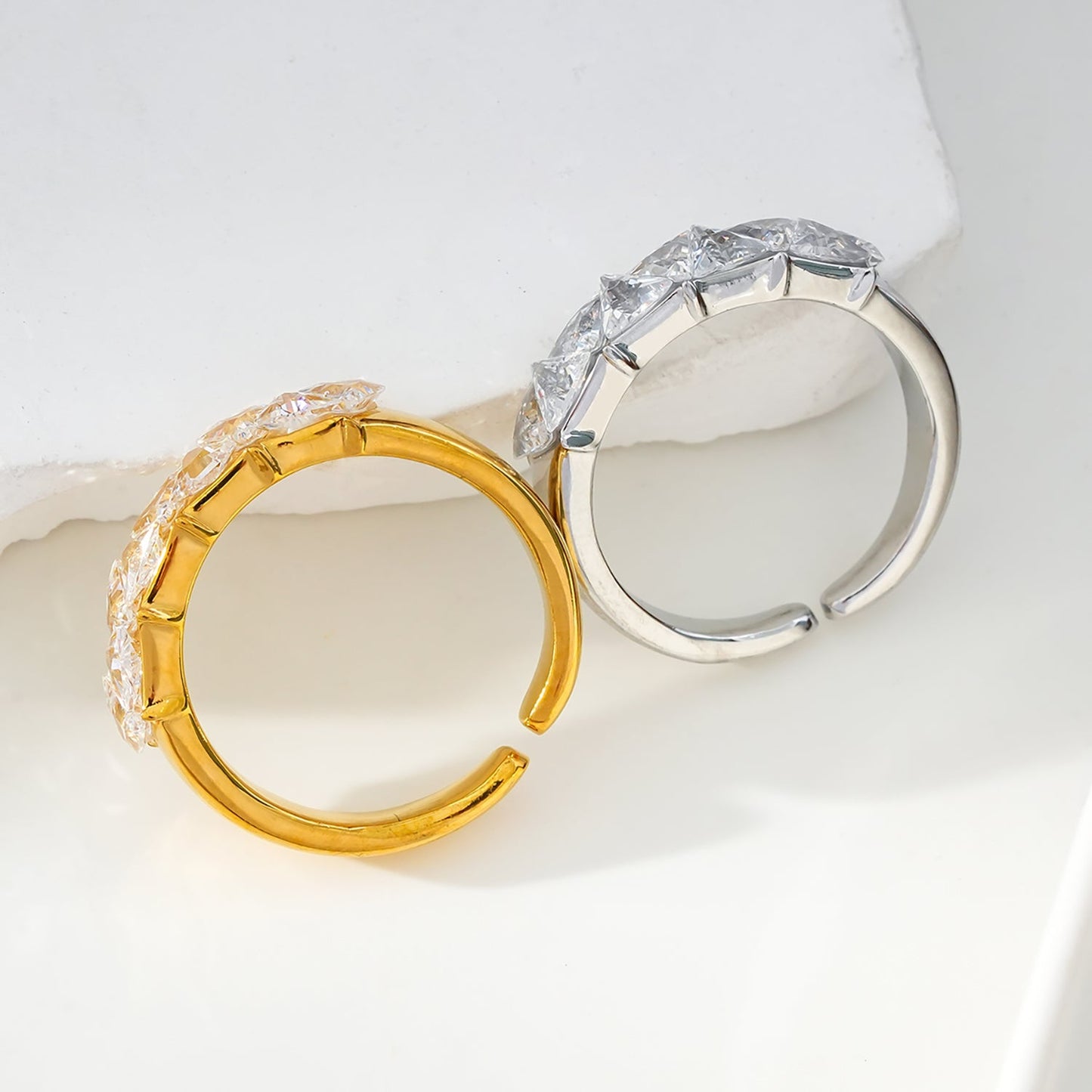 Style ALLY White Gold (Silver Toned): Zirconia Encased Row Ring