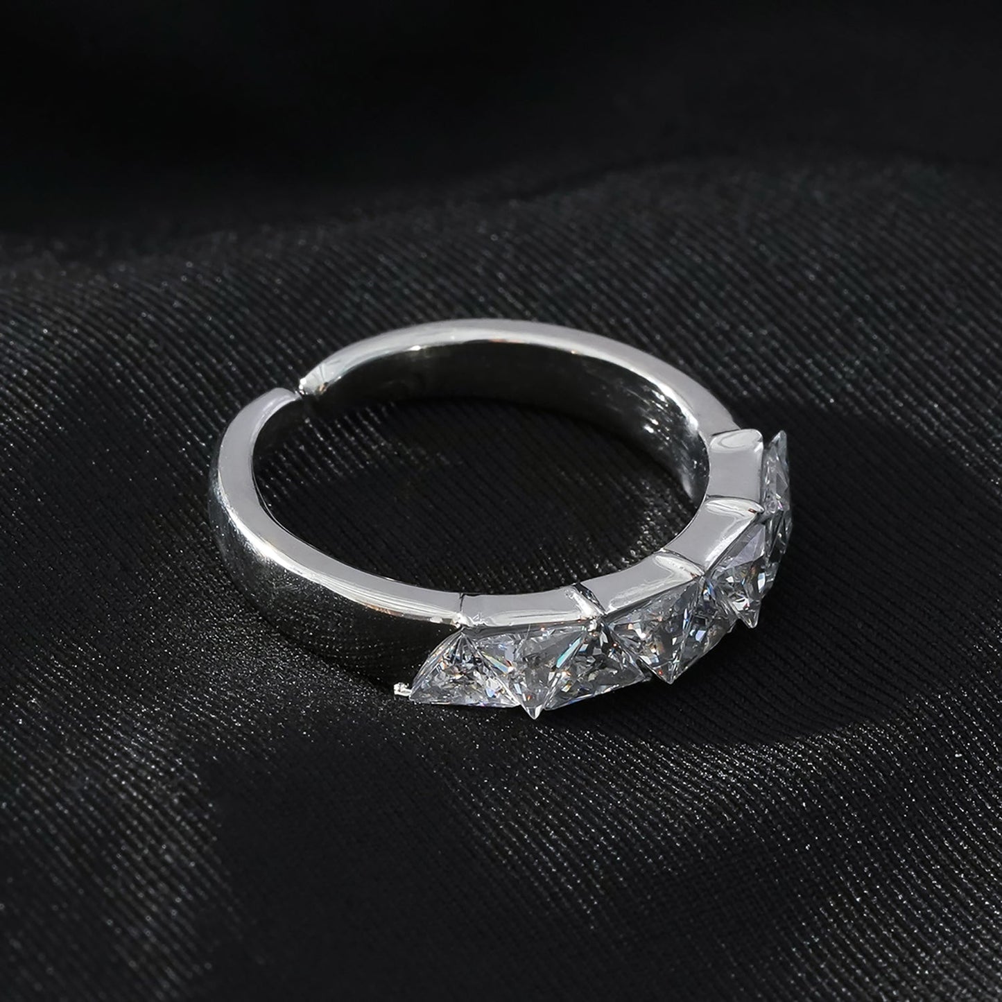 Style ALLY White Gold (Silver Toned): Zirconia Encased Row Ring