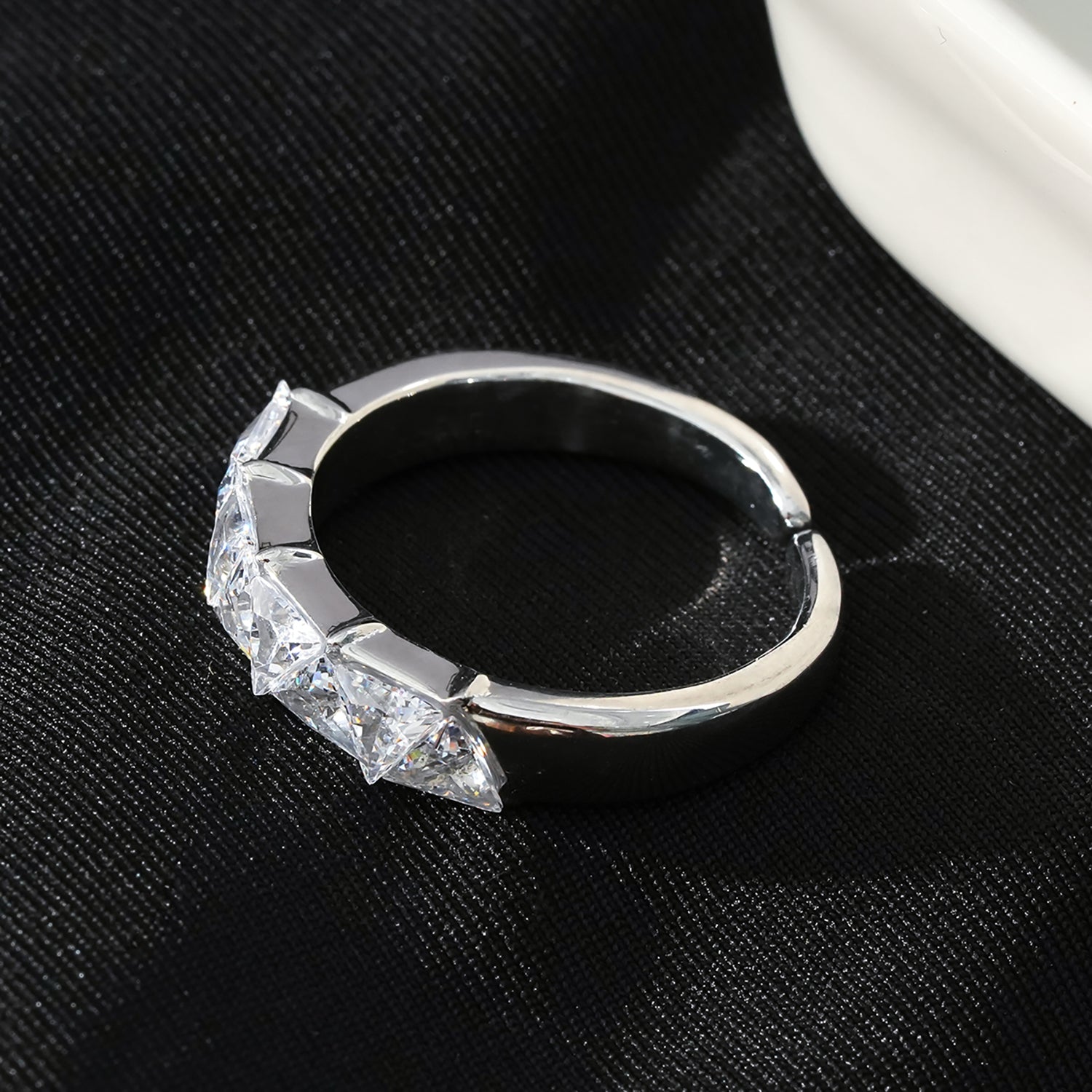 Style ALLY White Gold (Silver Toned): Zirconia Encased Row Ring