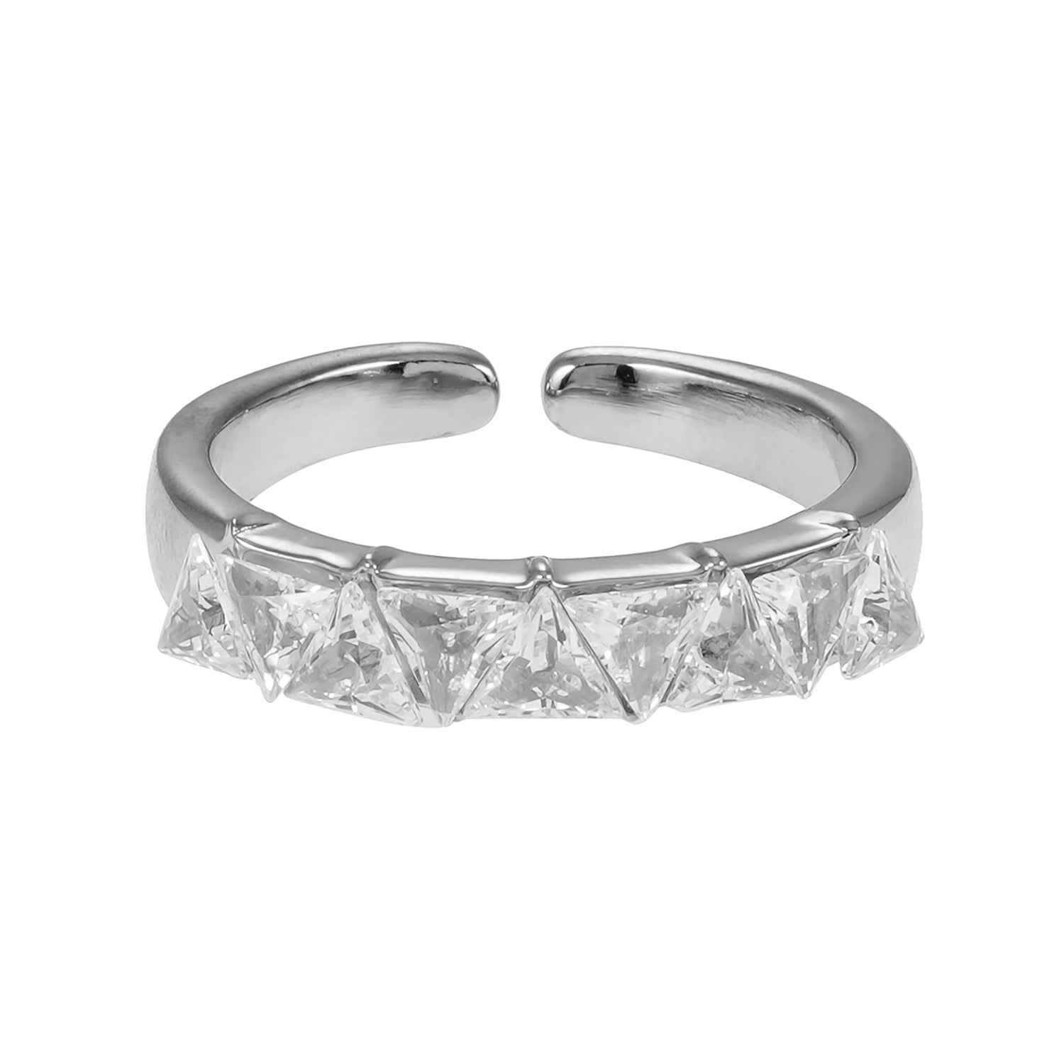 Style ALLY White Gold (Silver Toned): Zirconia Encased Row Ring