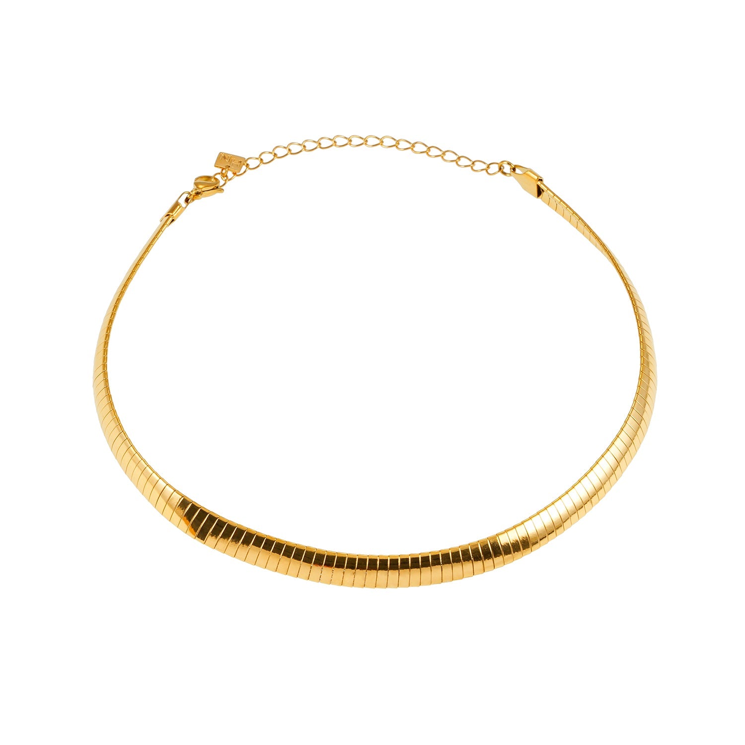 ANJILMA: Minimalist Textured Choker Collar Necklace.