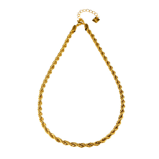 Style ARKELEY 7753: Chunky Rope Chain Textured Gold Necklace.