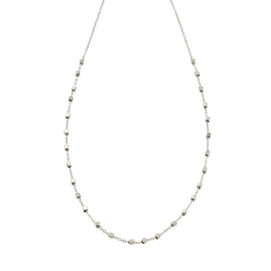 AUREOLE Silver (White Gold): Essential Daily Chain with Delicate Square Beads