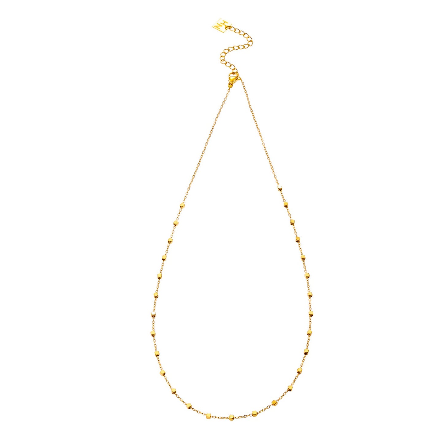 AUREOLE Gold: Essential Daily Chain with Delicate Square Beads