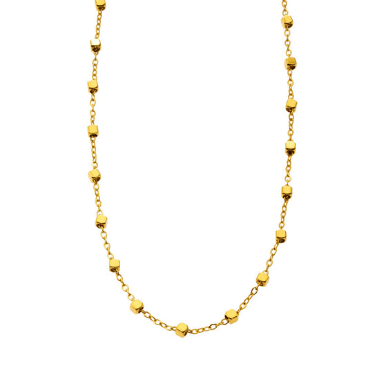 AUREOLE Gold: Essential Daily Chain with Delicate Square Beads