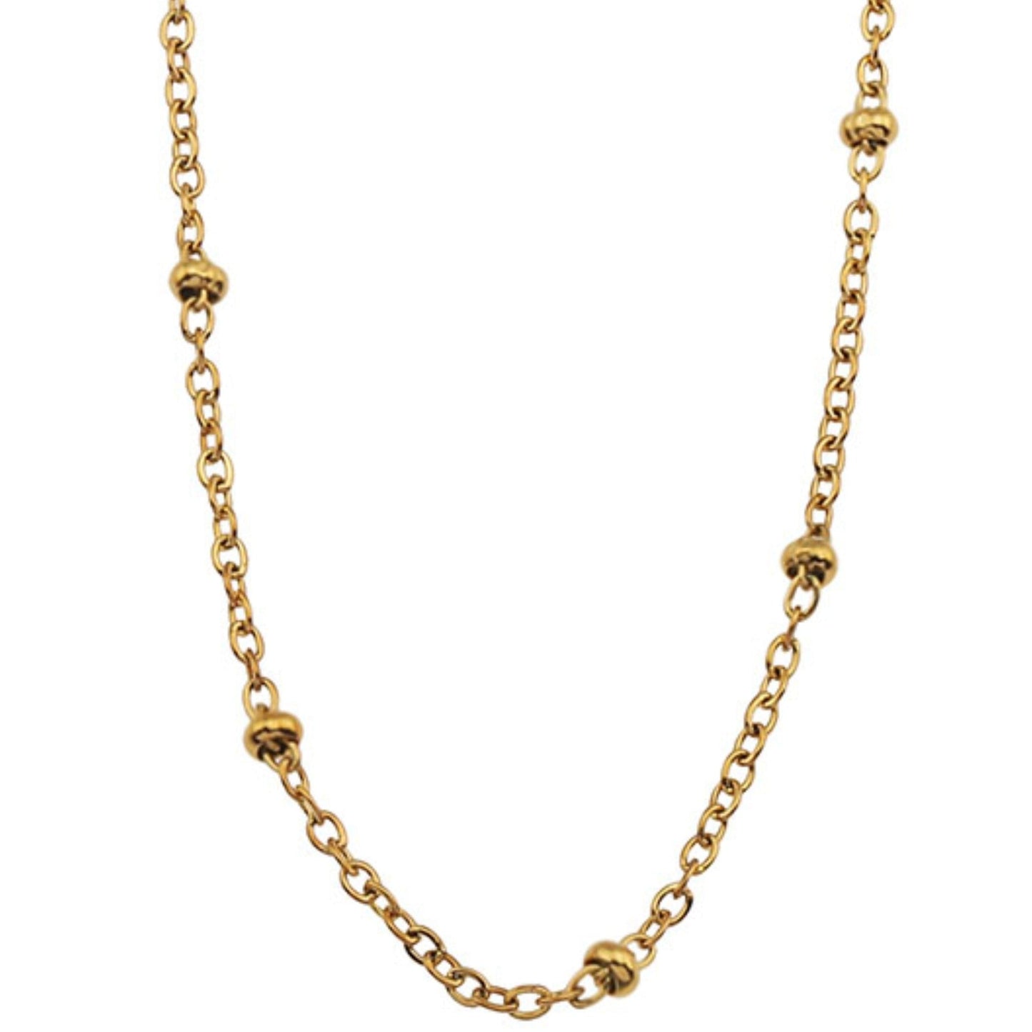 AVERY 20" Gold: Essential Daily Wear Beaded Gold Chain Necklace
