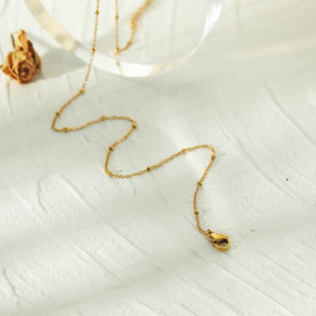 AVERY 20" Gold: Essential Daily Wear Beaded Gold Chain Necklace