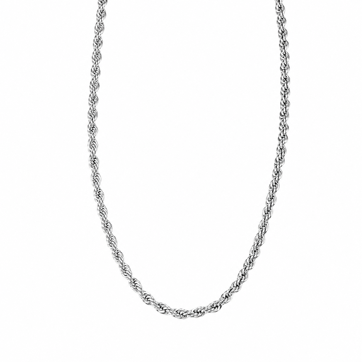 BALHAM Silver (White Gold): Rope Chain Textured Necklace