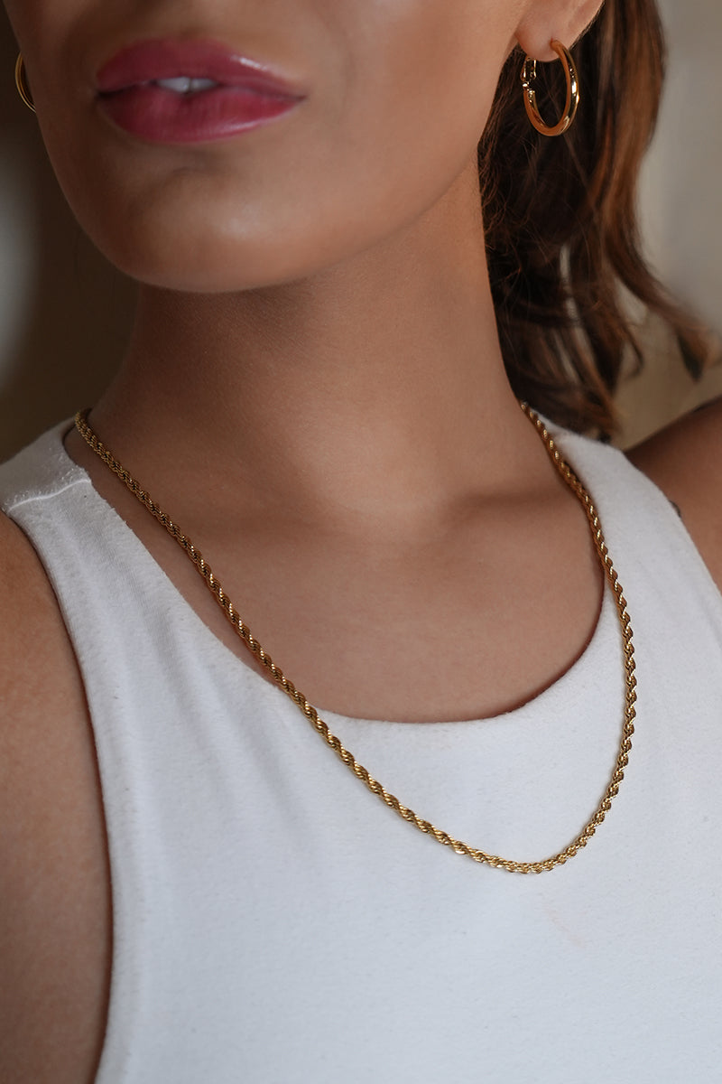 BALHAM: Rope Chain Textured Gold Necklace