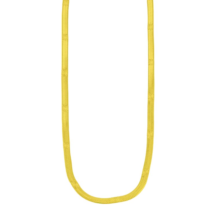 BAMBURG Gold: Star Embossed Snake Skin Textured Chain Necklace