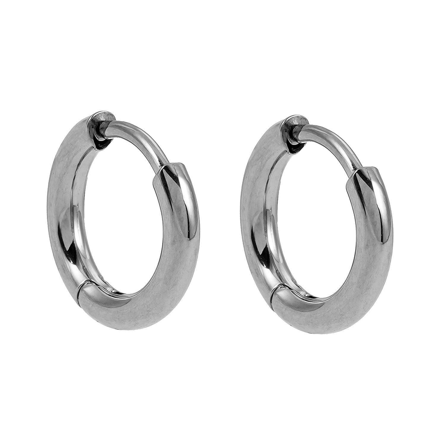 Style BIANCA Silver: Classic Essential Basic Round Silver Hoops. Available in 7 Sizes - 1cm to 6cm