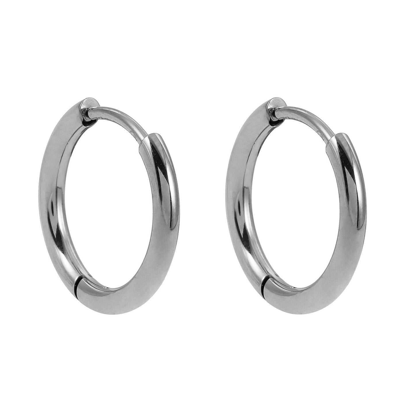 Style BIANCA Silver: Classic Essential Basic Round Silver Hoops. Available in 7 Sizes - 1cm to 6cm