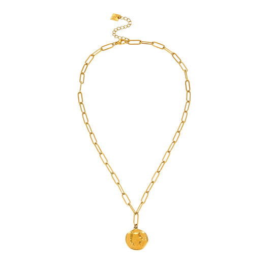 BILBAO Gold: Roman Coin Pendant Chain Necklace.