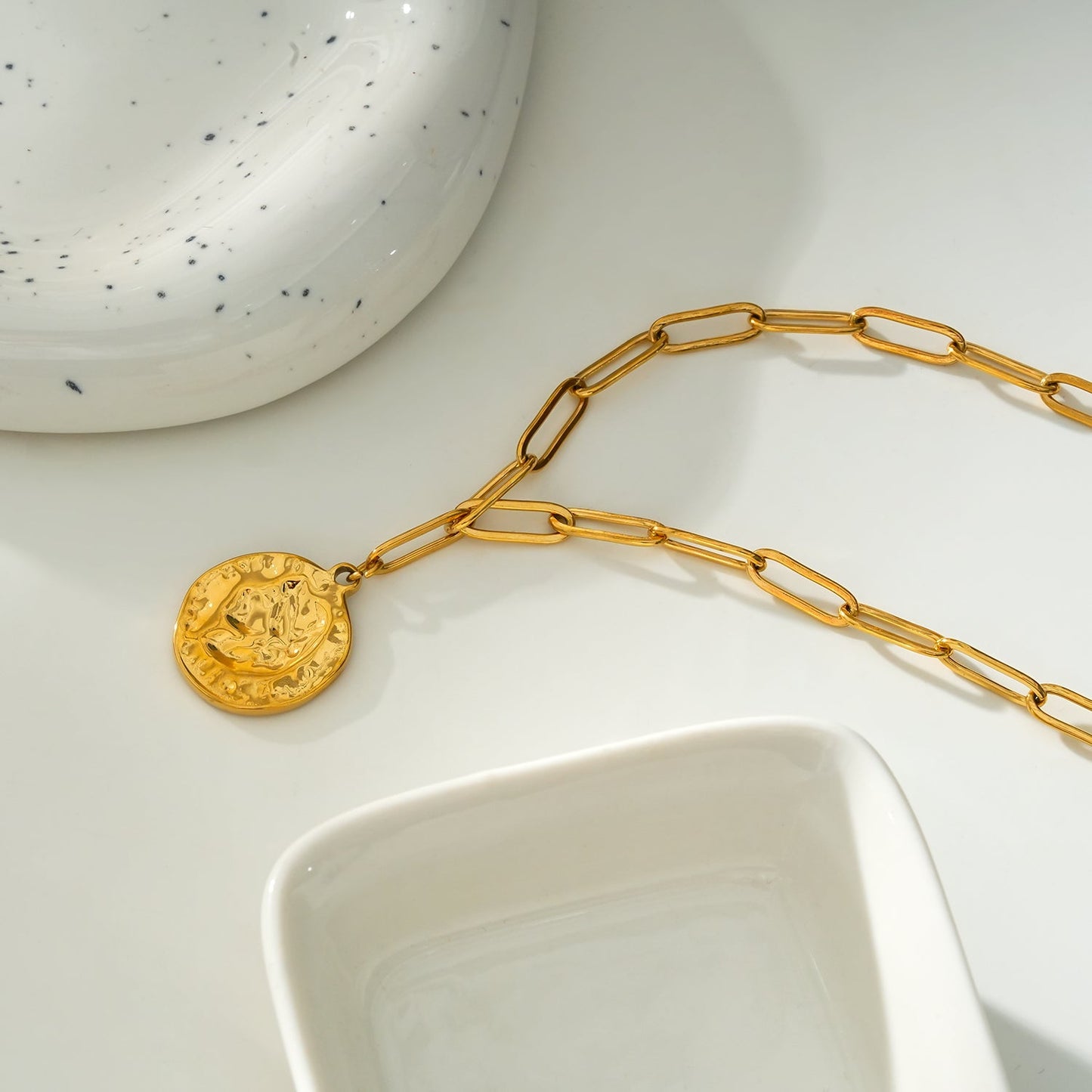 BILBAO Gold: Roman Coin Pendant Chain Necklace.