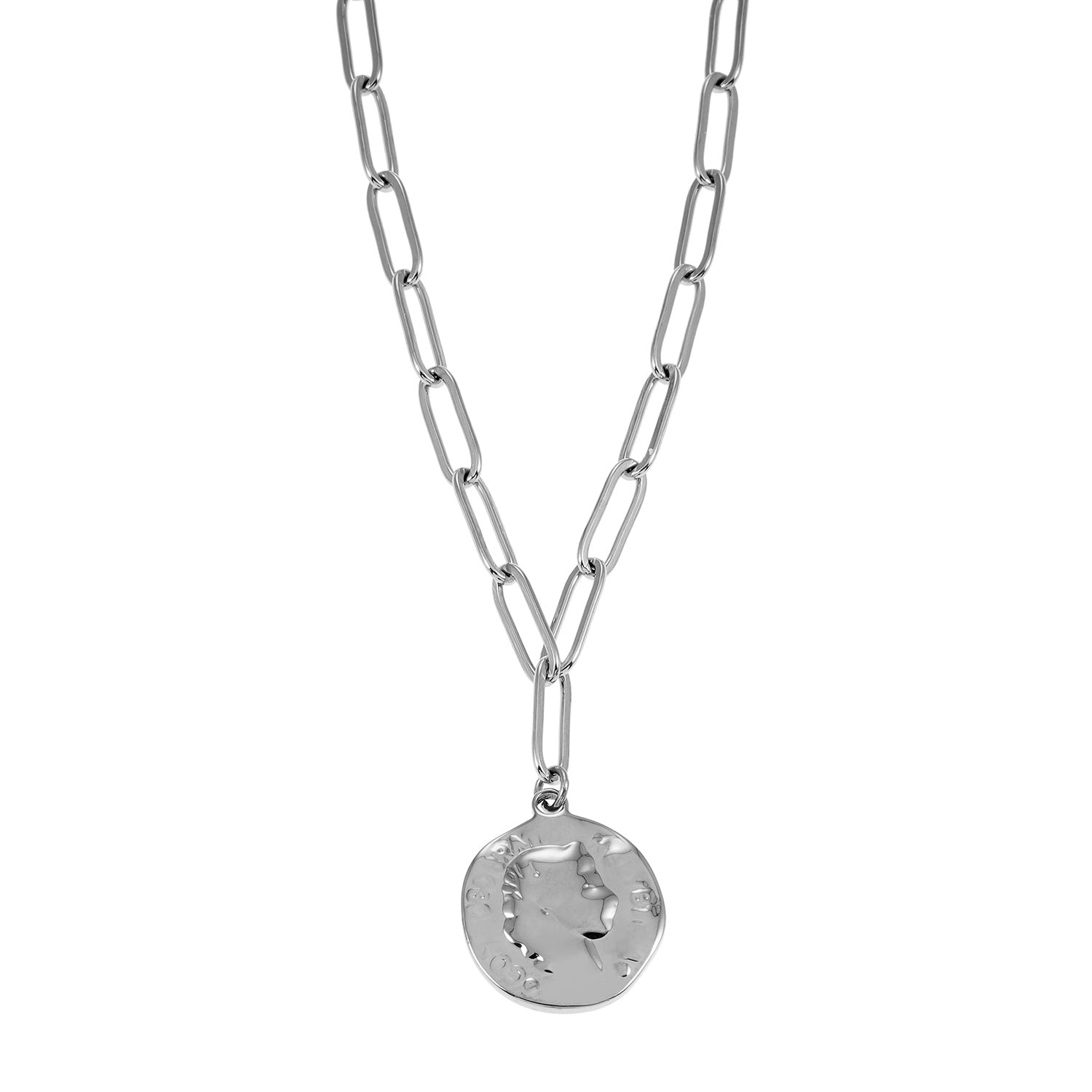 BILBAO Silver: Roman Coin Pendant Chain Necklace.