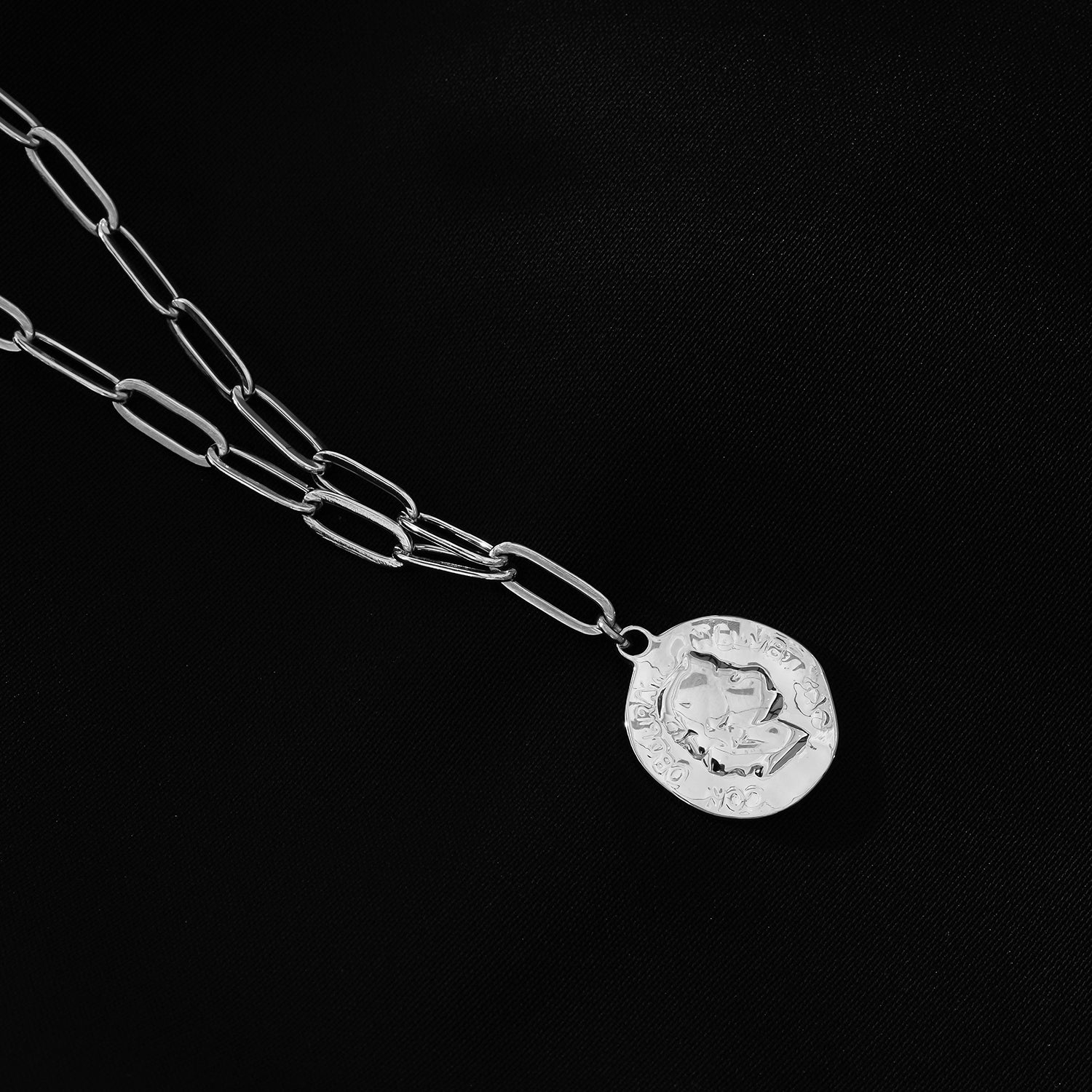 BILBAO Silver: Roman Coin Pendant Chain Necklace.