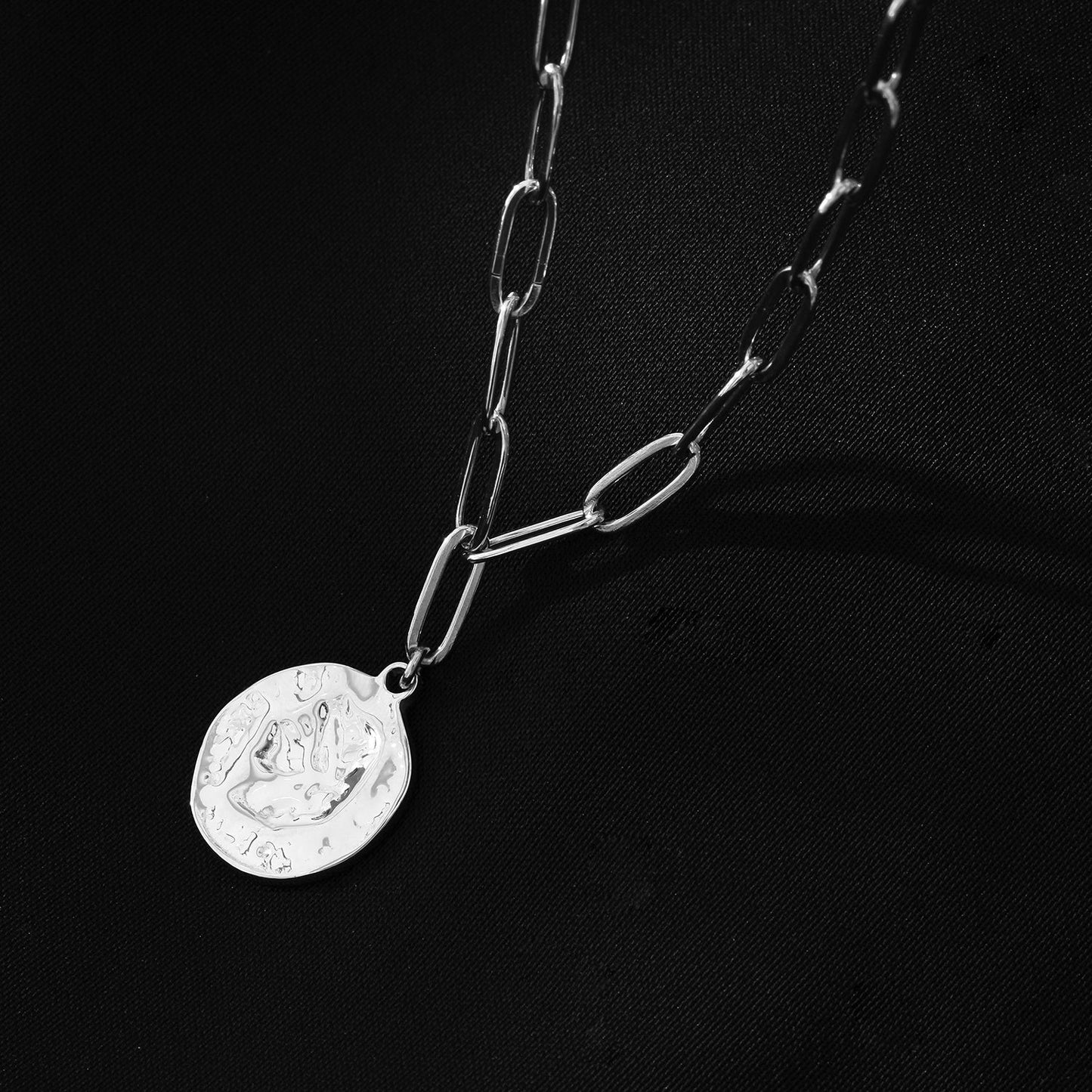 BILBAO Silver: Roman Coin Pendant Chain Necklace.