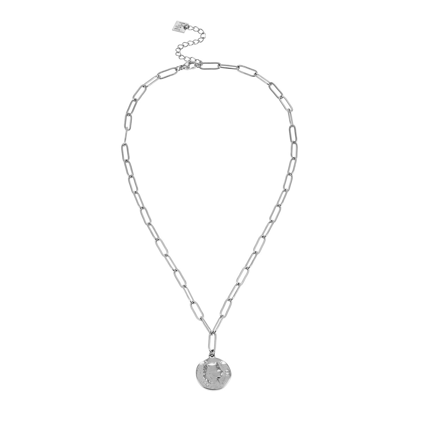 BILBAO Silver: Roman Coin Pendant Chain Necklace.