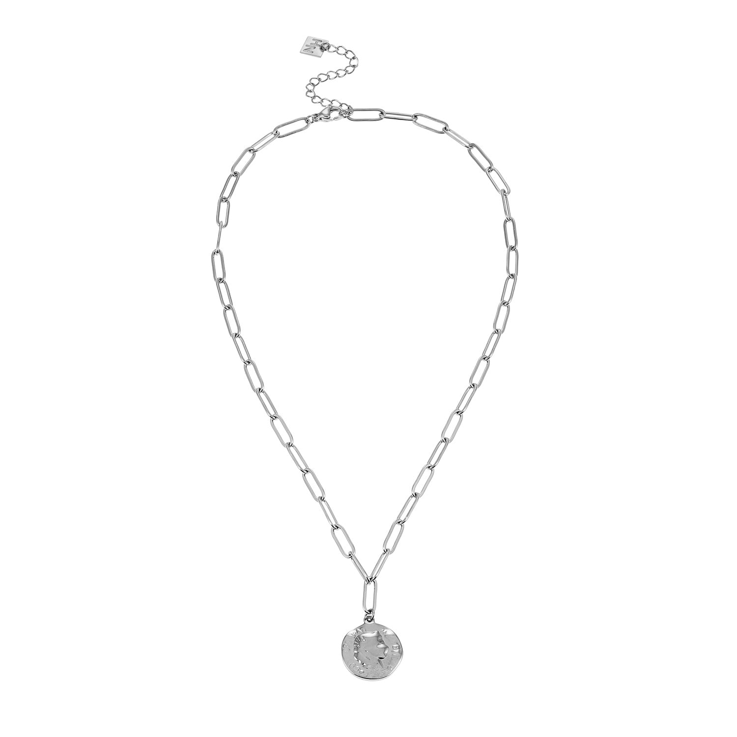 BILBAO Silver: Roman Coin Pendant Chain Necklace.