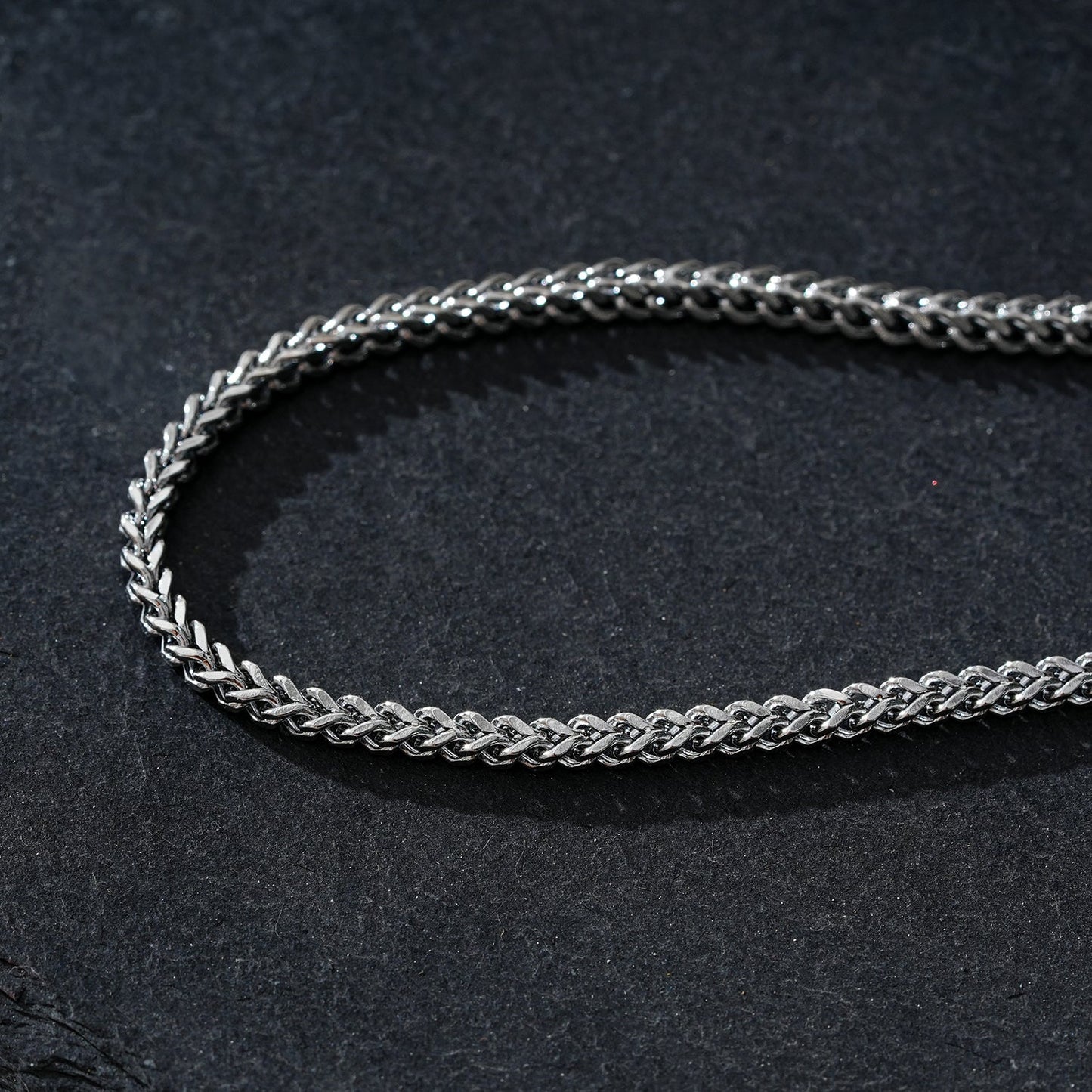 BILLIE LG Silver (White Gold): Cuban Link Chain Anklet