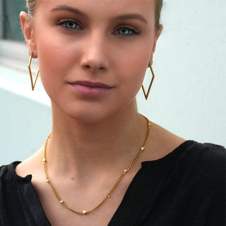 Style PENIQUIK: Zirconia Beaded Chain Necklace
