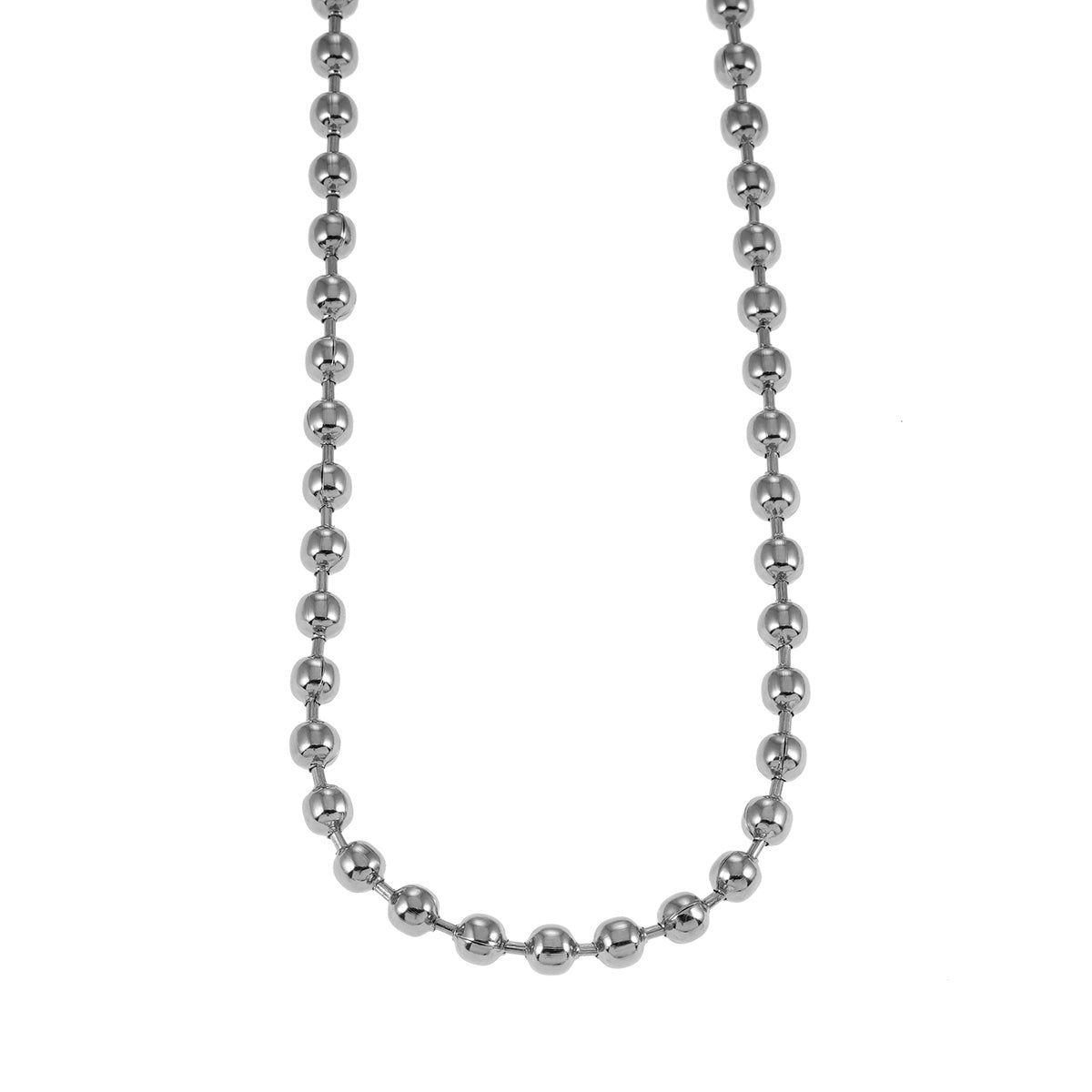 BROXLOV Silver (White Gold): Ball-Chain Daily Wear Chain Necklace