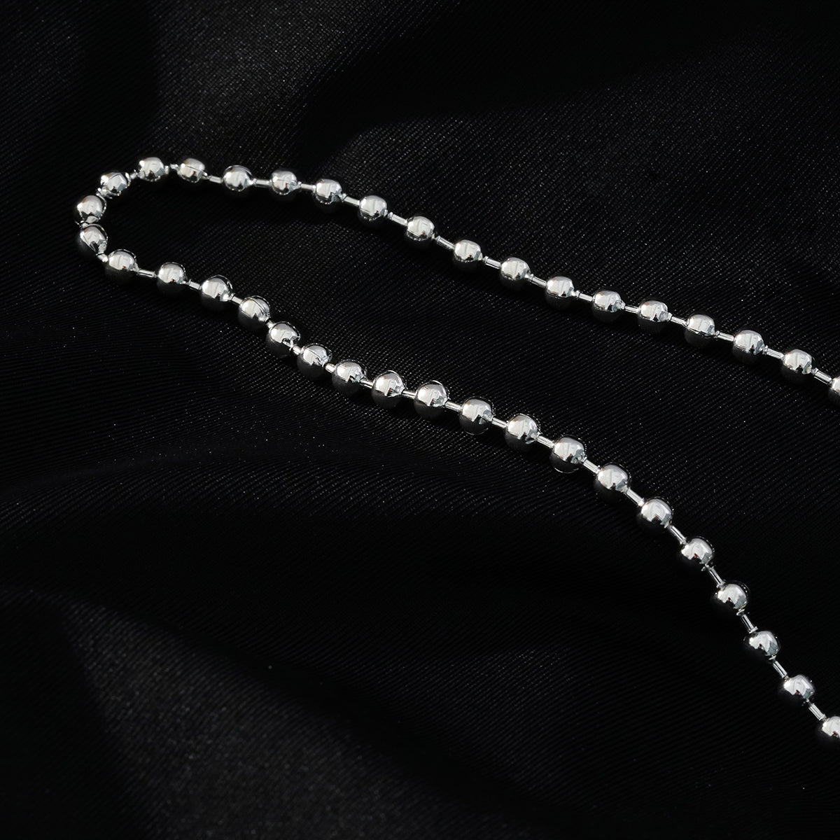 BROXLOV Silver (White Gold): Ball-Chain Daily Wear Chain Necklace