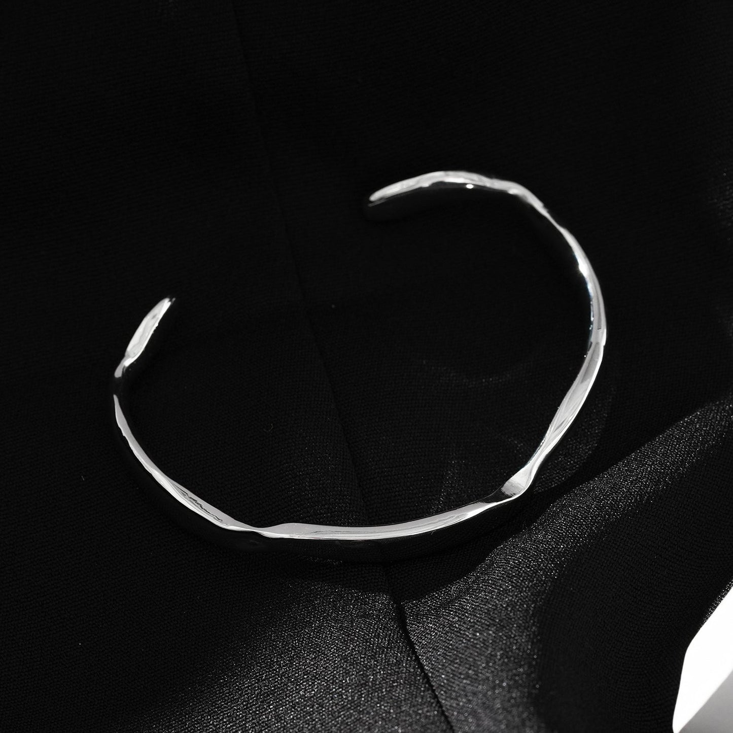 CHANBA Silver (White Gold): Avant Garde Abstract Shaped Bracelet
