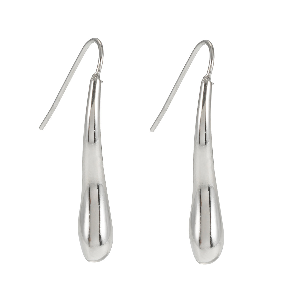 Style CORNING Silver Toned (White Gold): Tadpole-Shaped Earrings – Unique Elegance with a Playful Twist