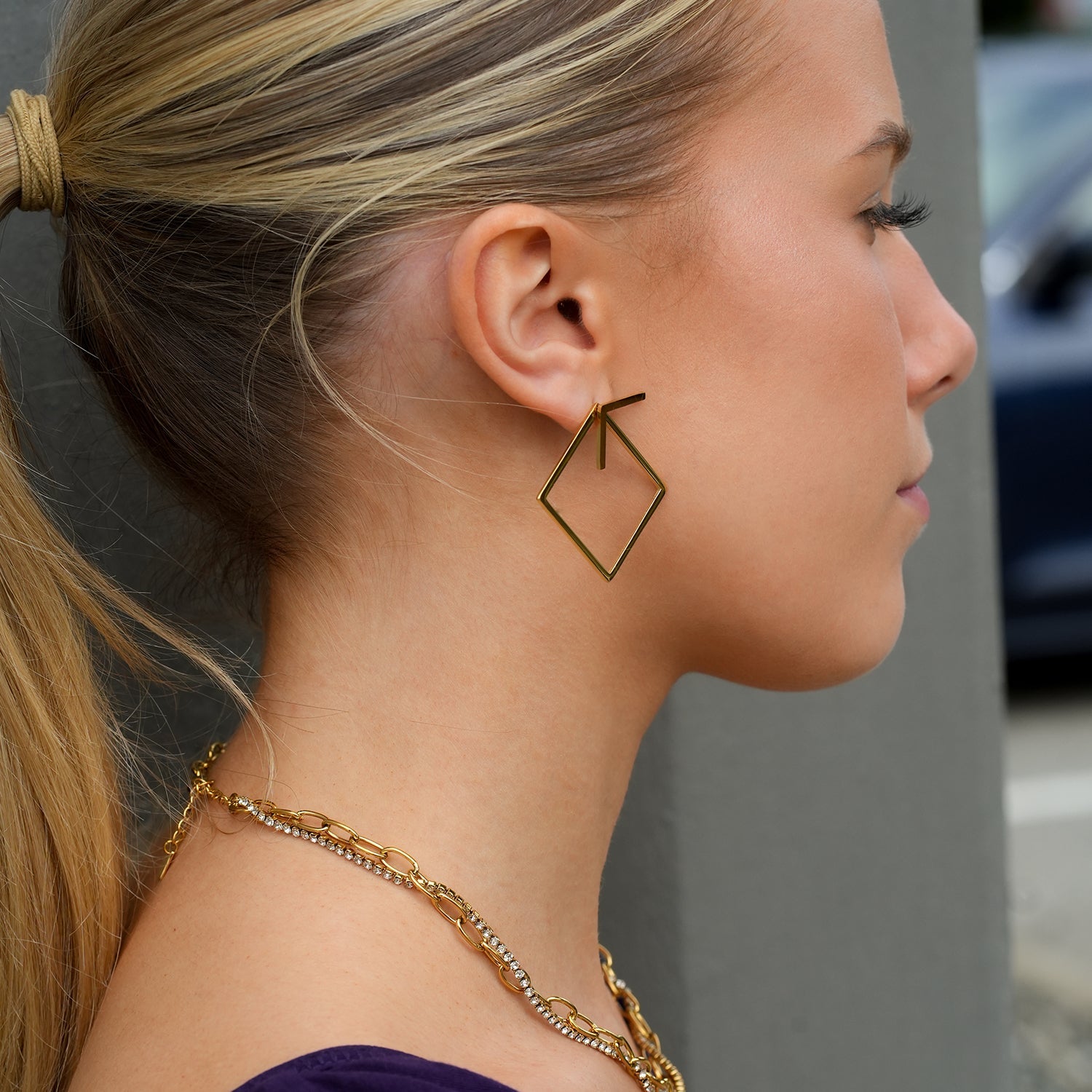 Style: COSTINA 56460 Geometric Hoop &amp; Stud Combo Earrings.