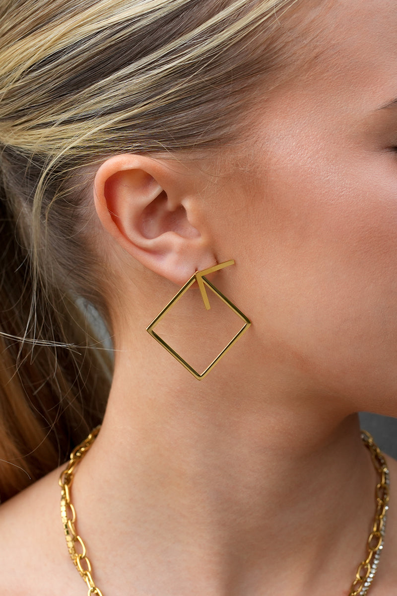 Style: COSTINA 56460 Geometric Hoop &amp; Stud Combo Earrings.