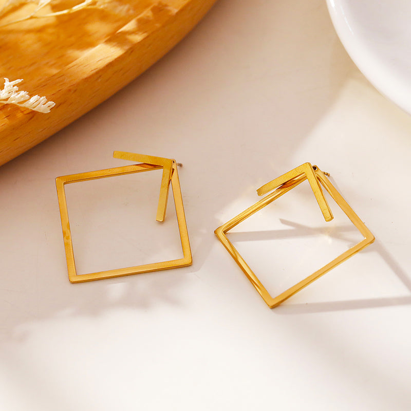 Style: COSTINA 56460 Geometric Hoop &amp; Stud Combo Earrings.